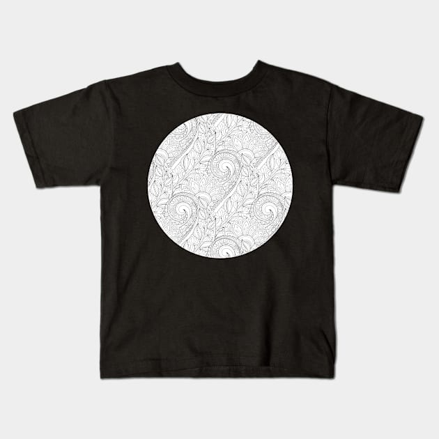 Floral Pattern in Paisley Garden Indian Style Kids T-Shirt by lissantee